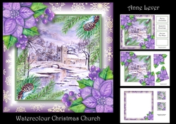 Watercolour Christmas Church