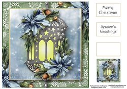 The Poinsettia Lantern - Blue 8x8