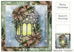 The Poinsettia Lantern - Vintage 8x8