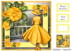 Lady Camellia - Yellow 8x8