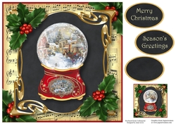 Victorian Snowglobe - Holly 8x8