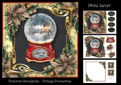 Victorian Snowglobe - Vintage Poinsettias