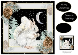 Christmas Moon Squirrel 8x8
