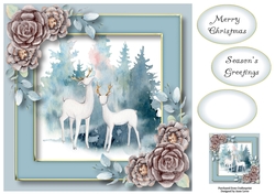 White Stags At Christmas 8x8