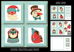 Hipster Christmas Quad Frame