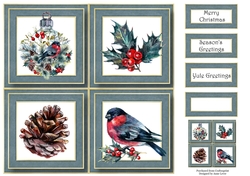 Beautiful Watercolour Christmas Quad Frame 8x8
