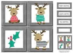 Christmas Jumper Reindeer Quad Frame 8x8
