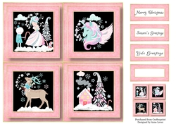 Sparkle Unicorn Christmas Quad Frame 8x8