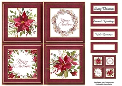 The Scarlet Poinsettia Quad Frame 8x8