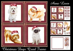 Christmas Dogs Quad Frame