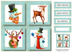 Rudolf & Snowman Quad Frame 8x8