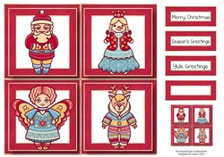 Colourful Christmas Characters Quad Frame 8x8