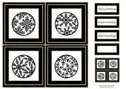 Monochrome Snowflakes Quad Frame 8x8