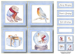 Polar Bear Snowglobe Quad Frame 8x8