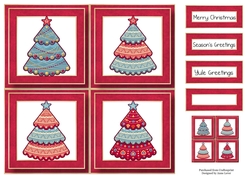 Colourful Christmas Trees Quad Frame 8x8