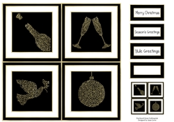 Gold Foil Christmas 2 Quad Frame 8x8