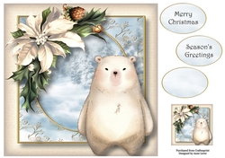 Watercolour Winter Animals - Baby Polar Bear 8x8