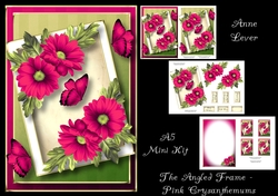 The Angled Frame - Pink Crysanthemums