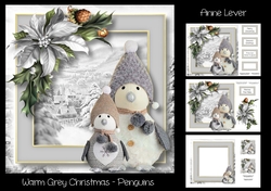 Warm Grey Christmas - Penguins