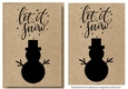 Kraft Paper Stamp Topper - Snowman