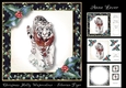 Christmas Holly Watercolour - Siberian Tiger