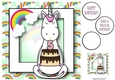 Unicorn & Rainbows Birthday Ages - 5 8x8
