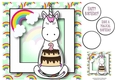 Unicorn & Rainbows Birthday Ages - 2 8x8