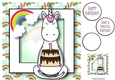 Unicorn & Rainbows Birthday Ages - 1 8x8