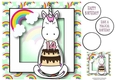 Unicorn & Rainbows Birthday Ages - 14 8x8
