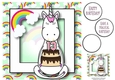 Unicorn & Rainbows Birthday Ages - 13 8x8