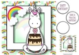 Unicorn & Rainbows Birthday Ages - 9 8x8