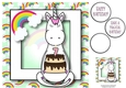 Unicorn & Rainbows Birthday Ages - 7 8x8
