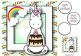Unicorn & Rainbows Birthday Ages - 6 8x8