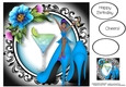 Stilettos & Cocktails - Blue - Version 2 8x8