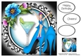Stilettos & Cocktails - Blue - Version 1 8x8