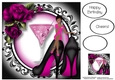 Stilettos & Cocktails - Magenta - Version 2 8x8