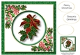 Enameled Christmas - Holly 8x8