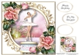 Ballerina Music Box With Pink Roses 8x8