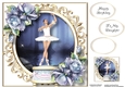 Ballerina Music Box With Blue Roses 8x8