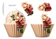 Floral cupcake Decoupage Sheet - August Mood Roses