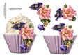 Floral cupcake Decoupage Sheet - Summer Blooms