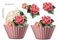 Floral Cupcake Decoupage Sheet - Downton Roses