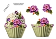 Floral Cupcake Decoupage Sheet - Garden Enchanted
