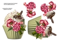 Floral Cupcake Decoupage Sheet - Glory Roses