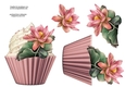 Floral Cupcake Decoupage Sheet - Lovely Lotus