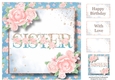 Pretty Pink Roses & Glitter Sister 8x8