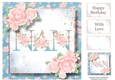 Pretty Pink Roses & Glitter Nan 8x8