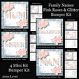 Family Names Pink Roses & Glitter Bumper Kit