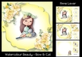 Watercolour Beauty - Bow & Cat