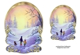 Unembellished Arched Winter Scene Toppers 1 ( 8x8 6x6 A5 A6 )